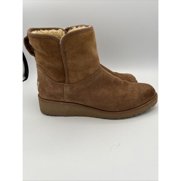 UGG CLASSIC KRISTIN WEDGE BOOTIE BOOT SHORT ANKLE CHESTNUT BROWN BOOT US 10 - Picture 4 of 16